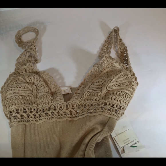 VALENTINO NUDE BOHO CROCHET DETAIL DRESS NWT SZ 6 - Picture 14 of 14